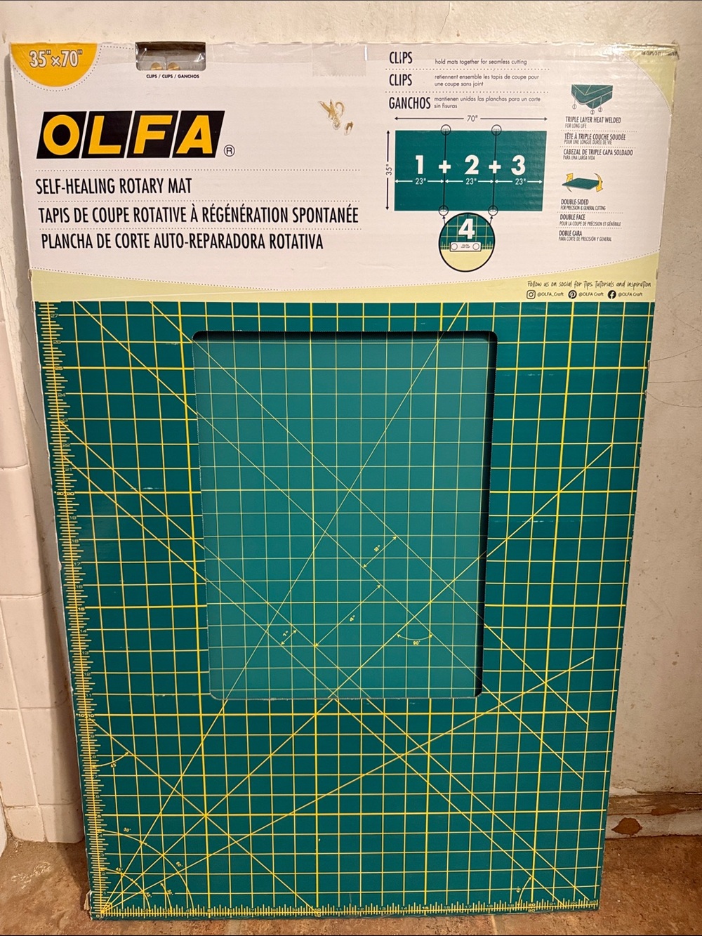 Two Teal Self-Healing Rotary Cutting Mat - 35 x 70